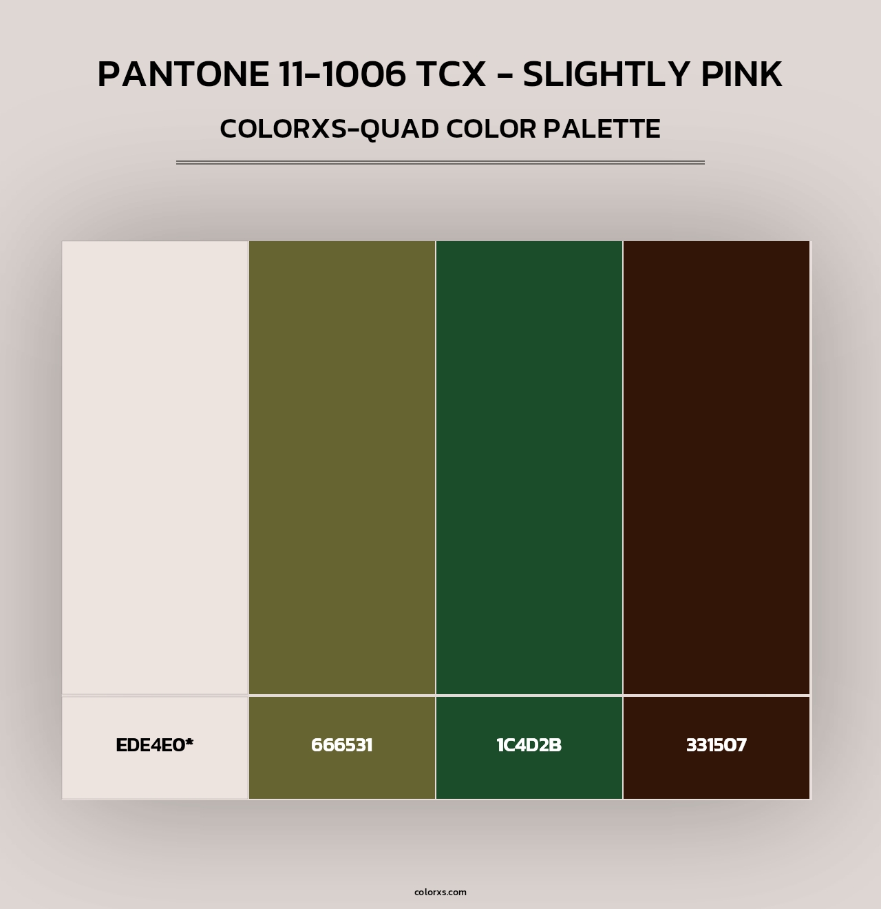 PANTONE 11-1006 TCX - Slightly Pink - Colorxs Quad Palette