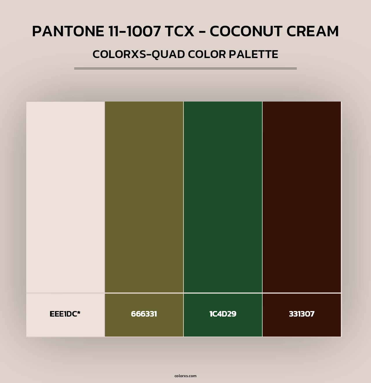 PANTONE 11-1007 TCX - Coconut Cream - Colorxs Quad Palette
