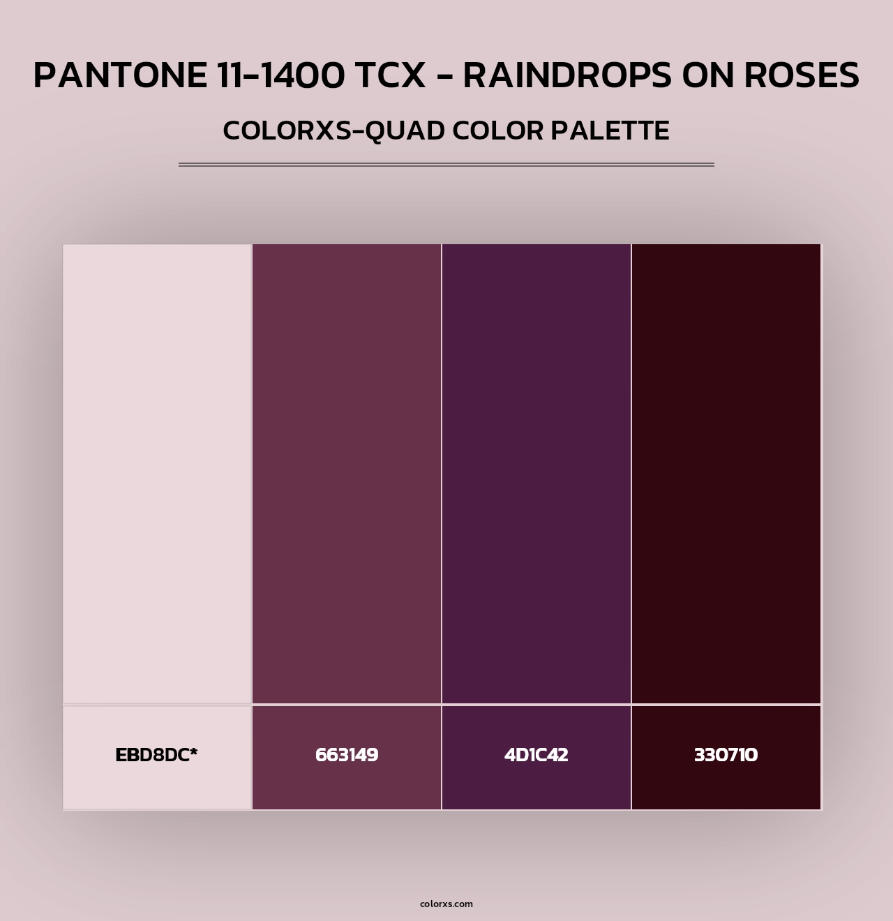 PANTONE 11-1400 TCX - Raindrops on Roses - Colorxs Quad Palette