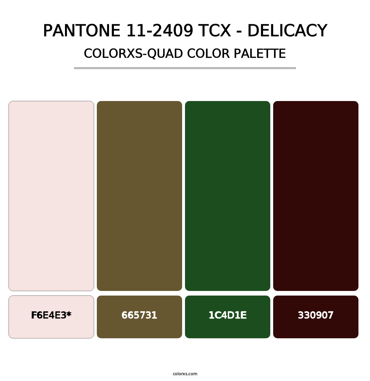 PANTONE 11-2409 TCX - Delicacy - Colorxs Quad Palette