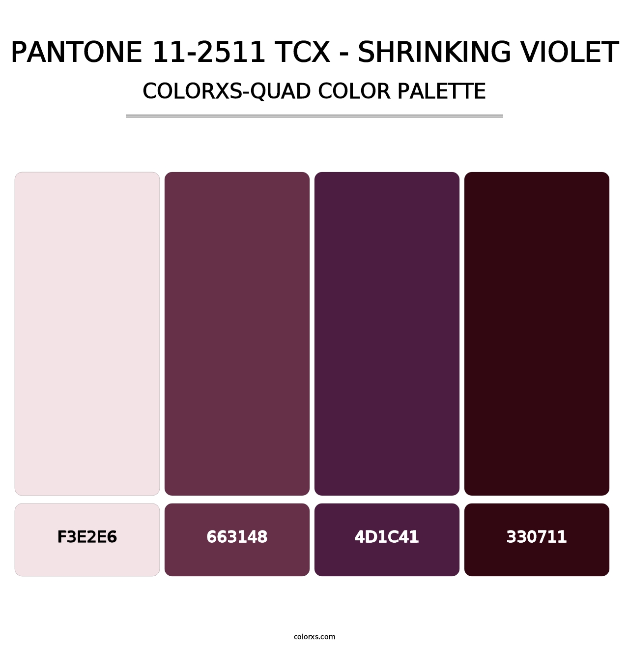 PANTONE 11-2511 TCX - Shrinking Violet - Colorxs Quad Palette