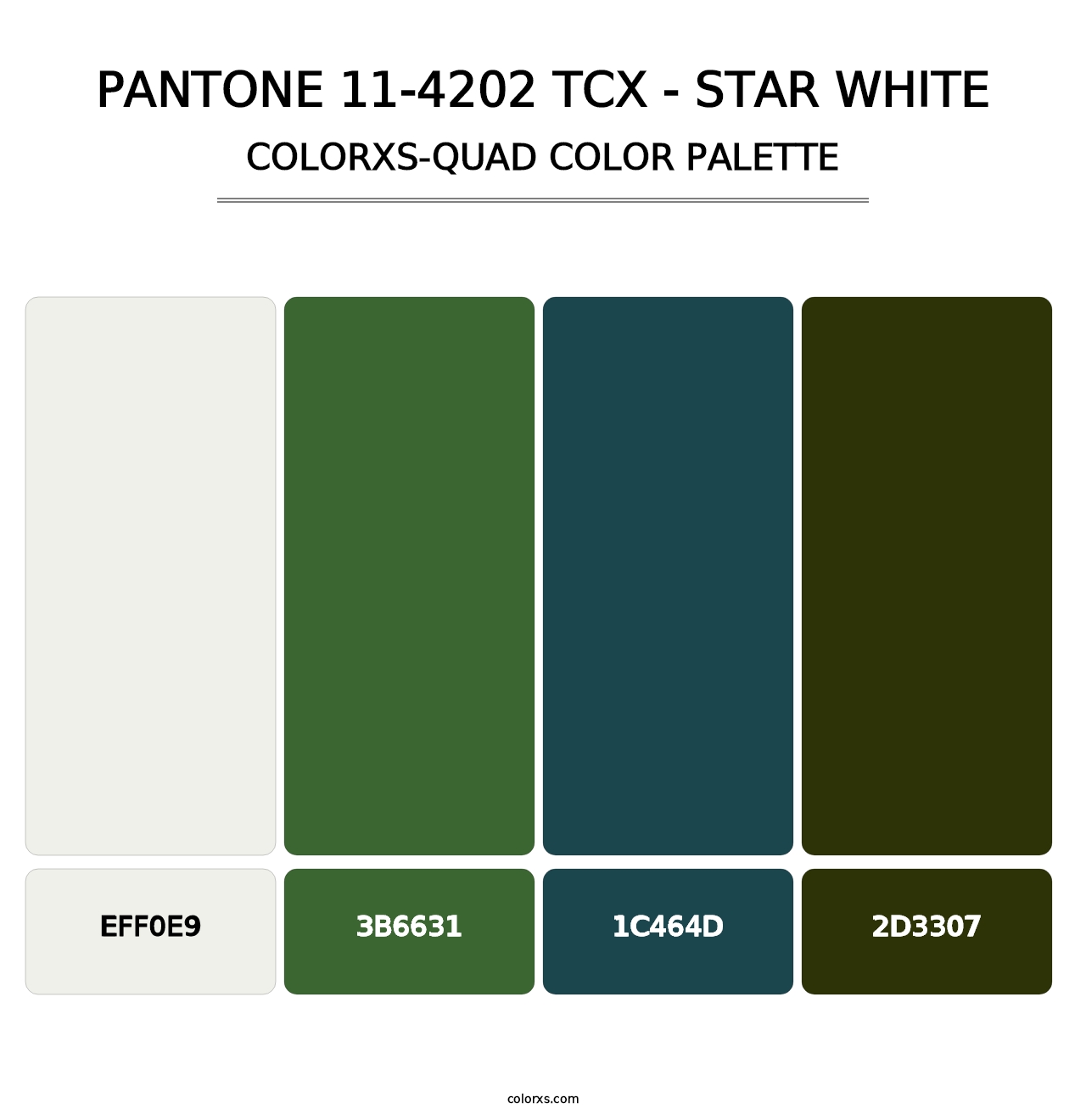 PANTONE 11-4202 TCX - Star White - Colorxs Quad Palette
