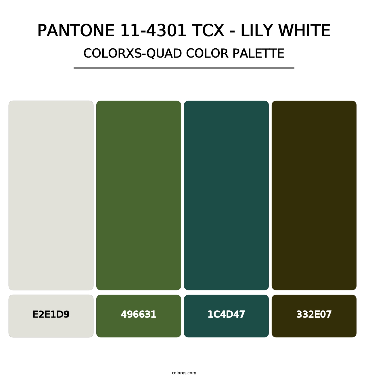PANTONE 11-4301 TCX - Lily White - Colorxs Quad Palette