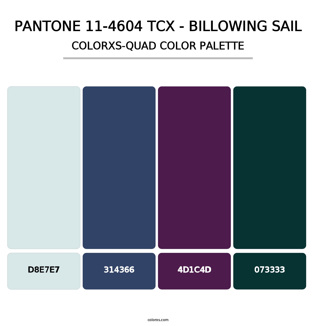 PANTONE 11-4604 TCX - Billowing Sail - Colorxs Quad Palette