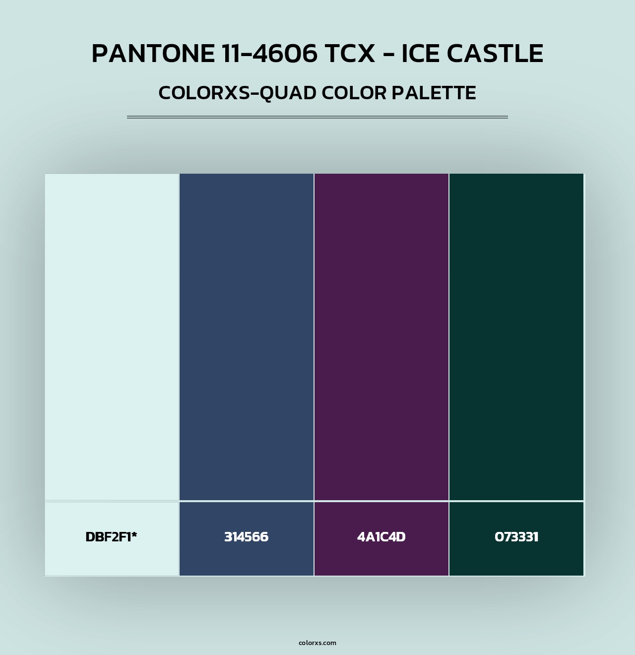 PANTONE 11-4606 TCX - Ice Castle - Colorxs Quad Palette