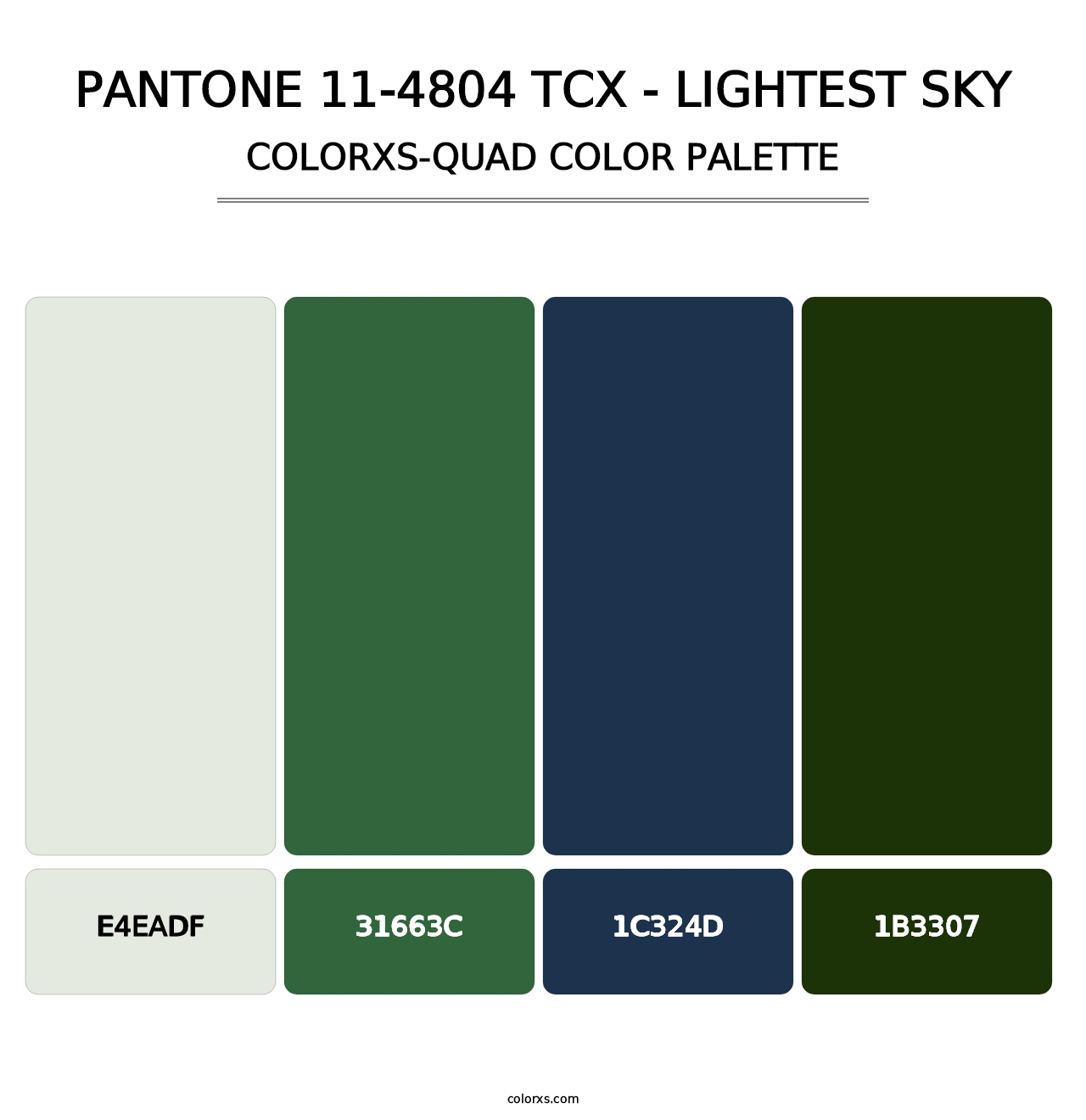PANTONE 11-4804 TCX - Lightest Sky - Colorxs Quad Palette