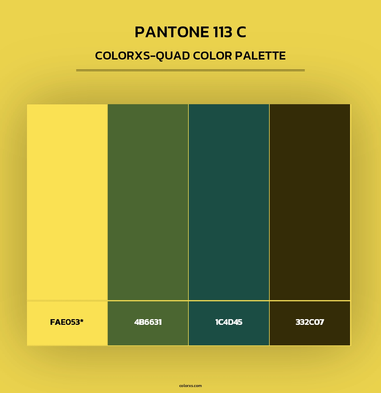 PANTONE 113 C - Colorxs Quad Palette