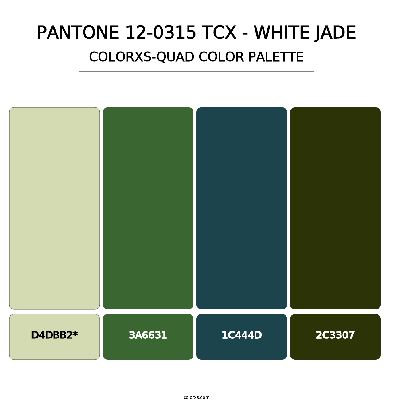 PANTONE 12-0315 TCX - White Jade - Colorxs Quad Palette