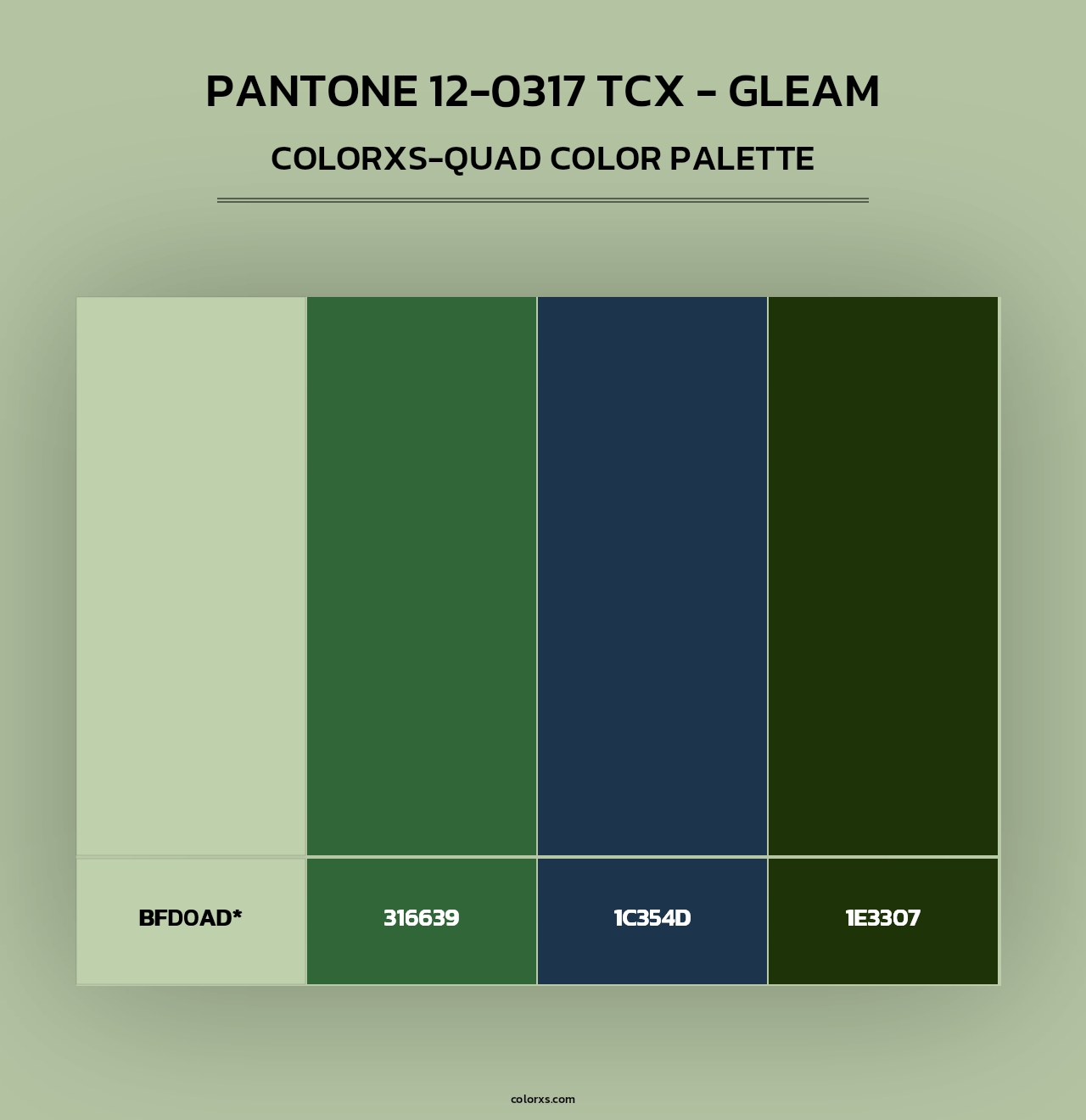 PANTONE 12-0317 TCX - Gleam - Colorxs Quad Palette