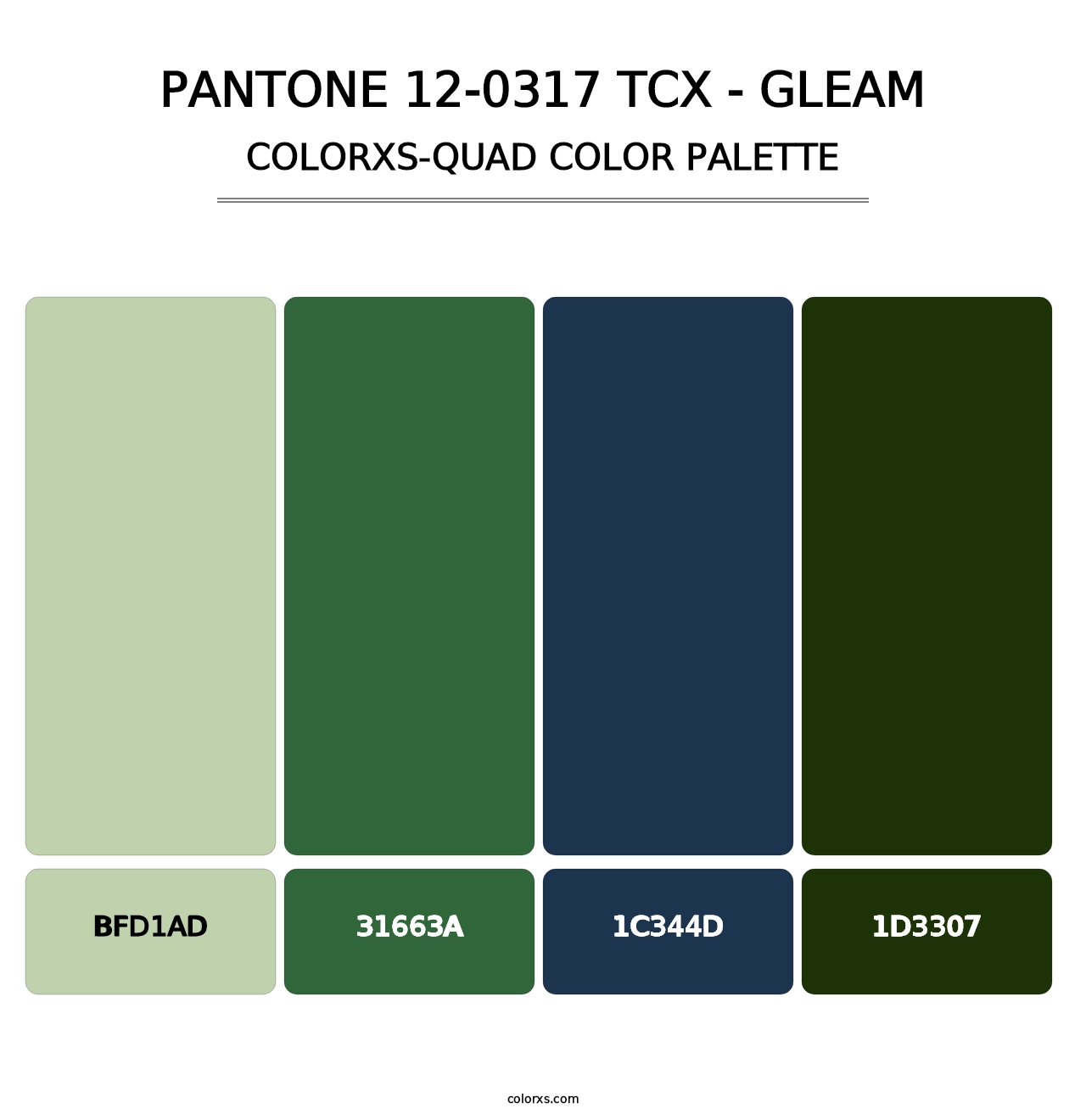 PANTONE 12-0317 TCX - Gleam - Colorxs Quad Palette