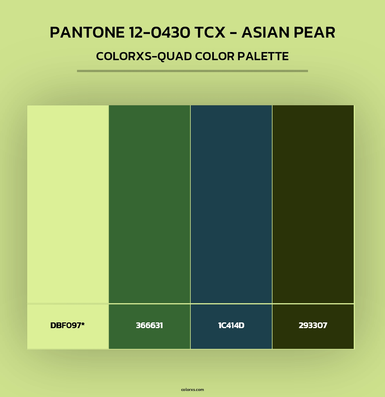 PANTONE 12-0430 TCX - Asian Pear - Colorxs Quad Palette