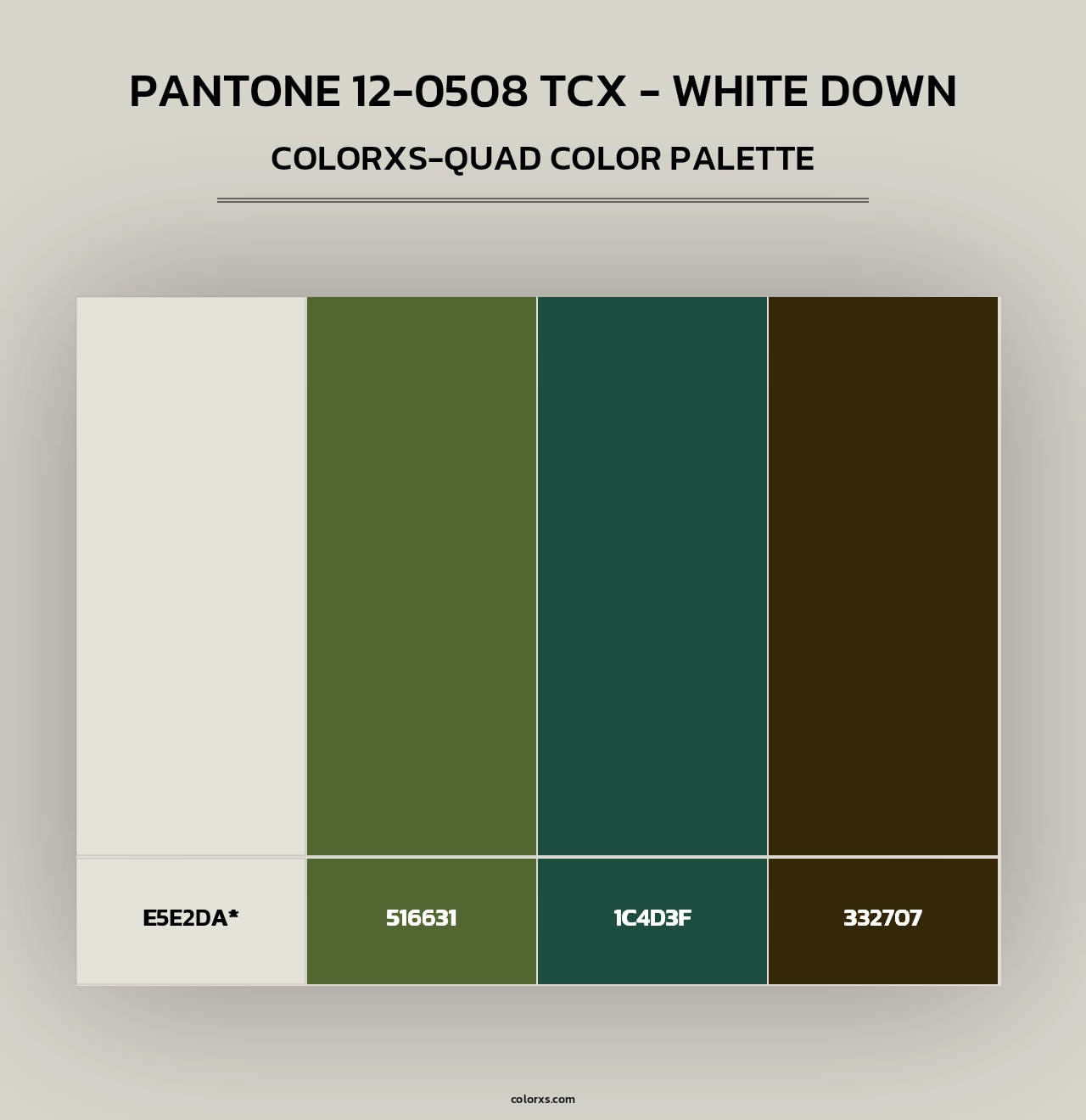 PANTONE 12-0508 TCX - White Down - Colorxs Quad Palette