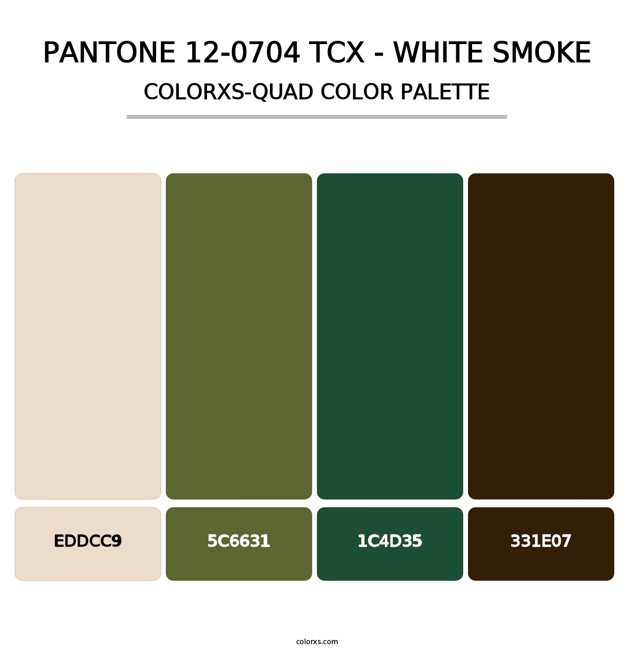 PANTONE 12-0704 TCX - White Smoke - Colorxs Quad Palette
