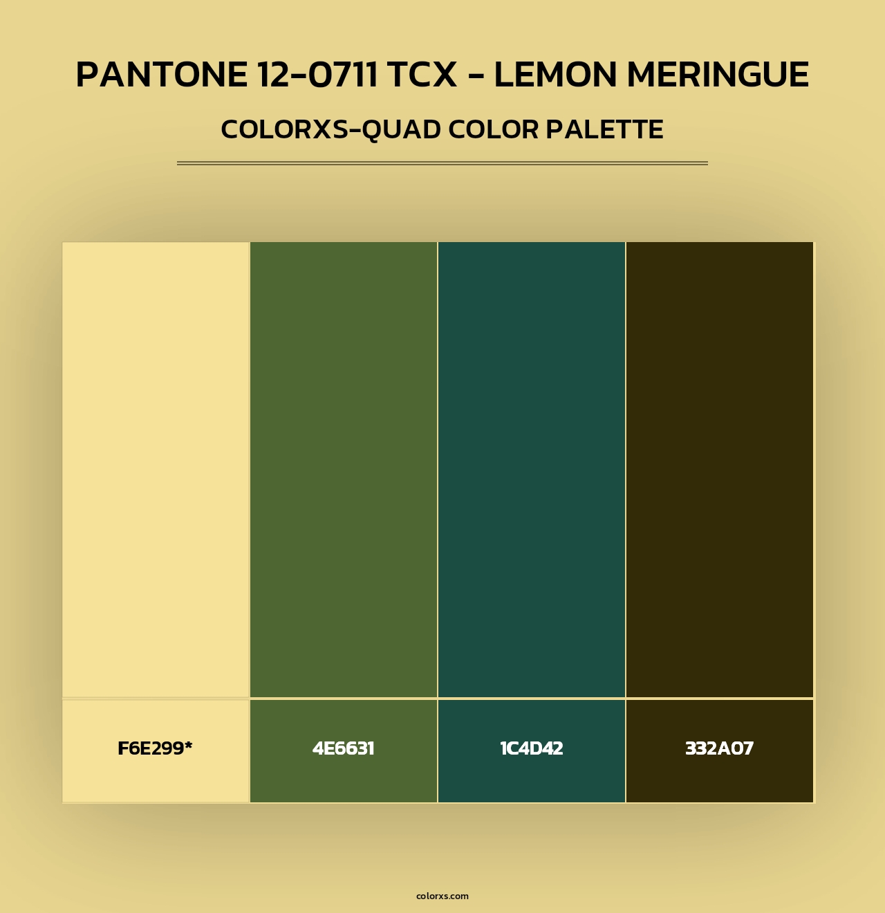 PANTONE 12-0711 TCX - Lemon Meringue - Colorxs Quad Palette