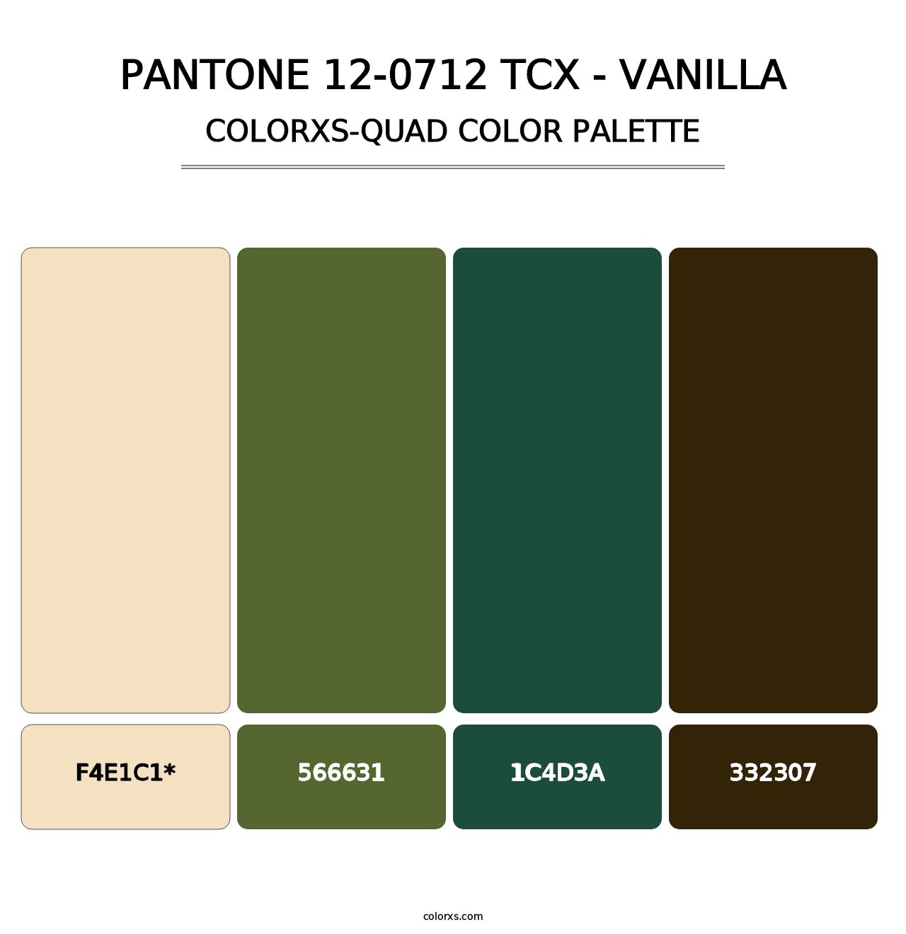 PANTONE 12-0712 TCX - Vanilla - Colorxs Quad Palette