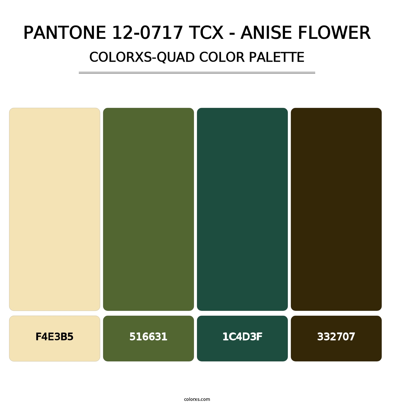 PANTONE 12-0717 TCX - Anise Flower - Colorxs Quad Palette