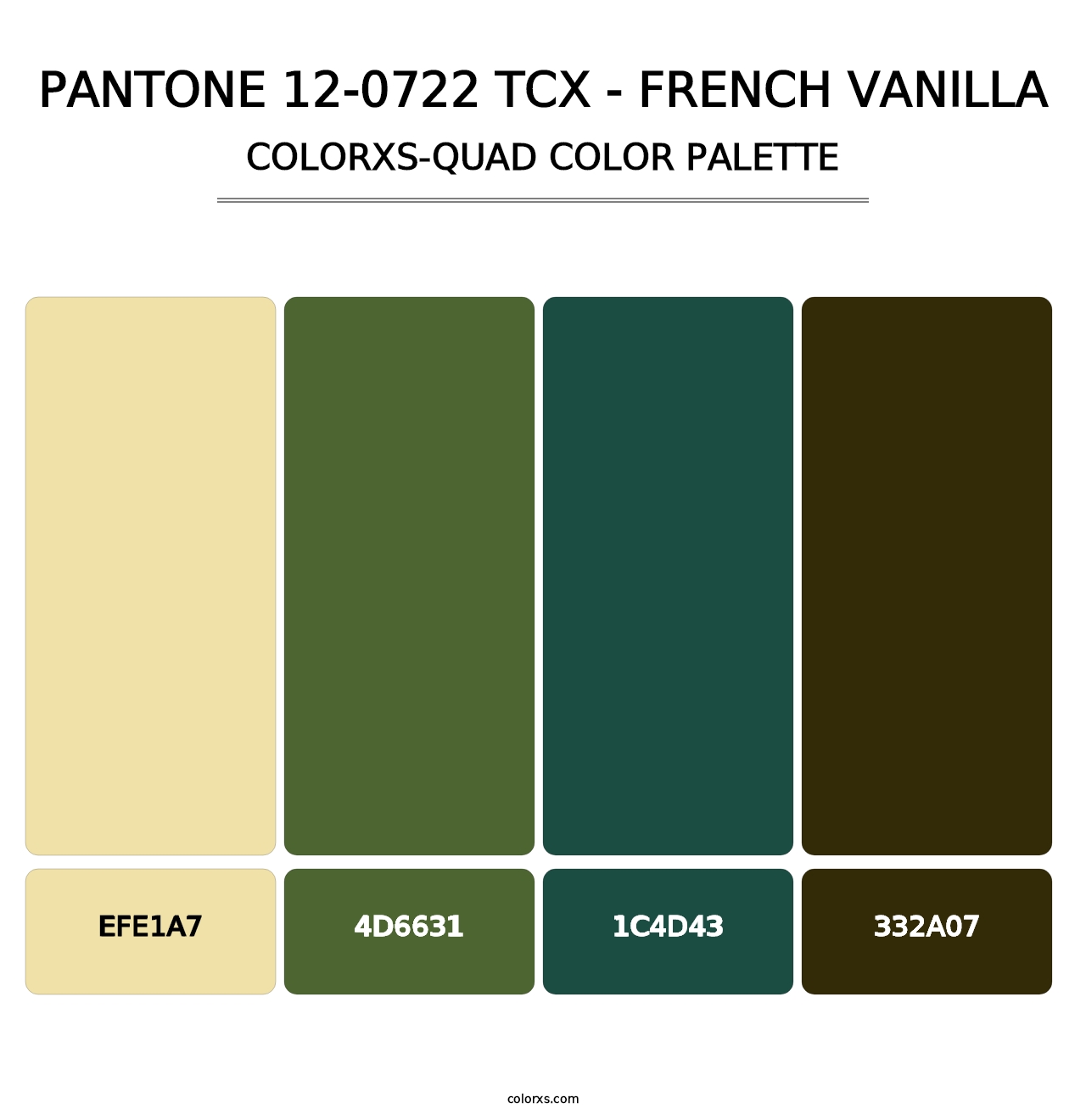 PANTONE 12-0722 TCX - French Vanilla - Colorxs Quad Palette