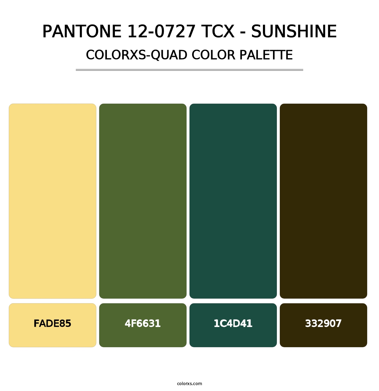 PANTONE 12-0727 TCX - Sunshine - Colorxs Quad Palette