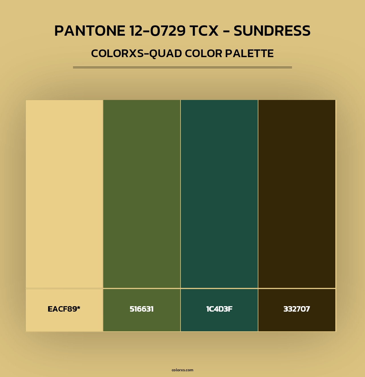 PANTONE 12-0729 TCX - Sundress - Colorxs Quad Palette