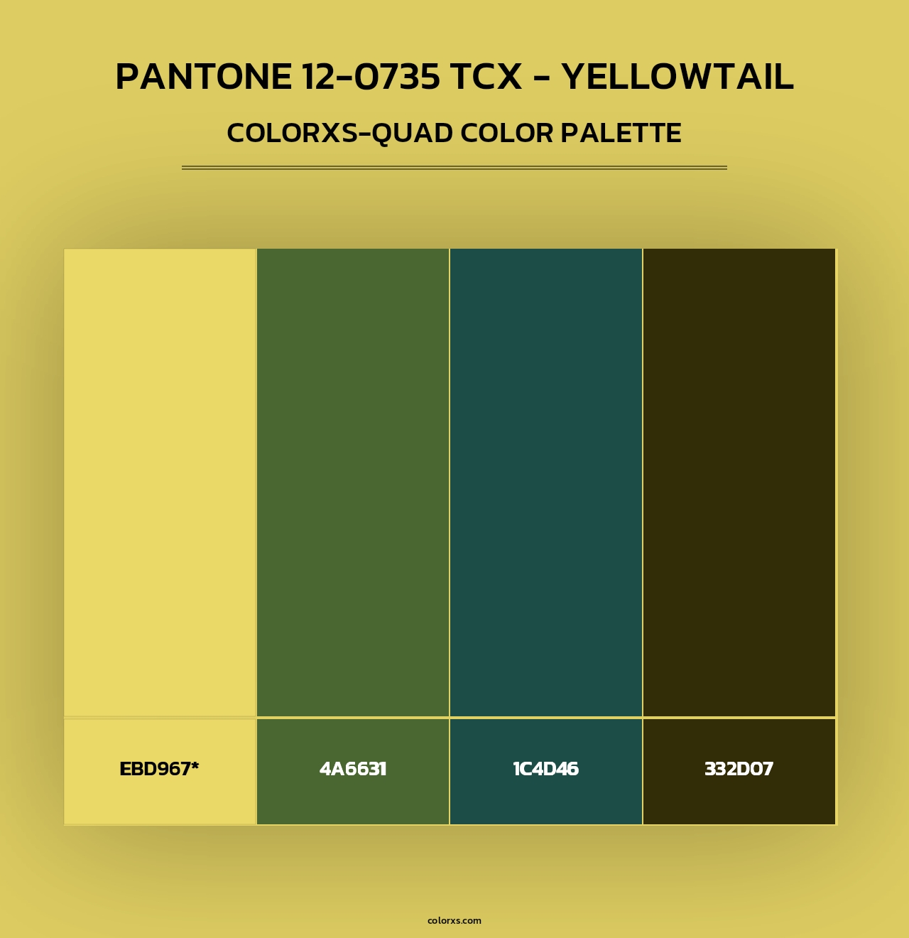 PANTONE 12-0735 TCX - Yellowtail - Colorxs Quad Palette