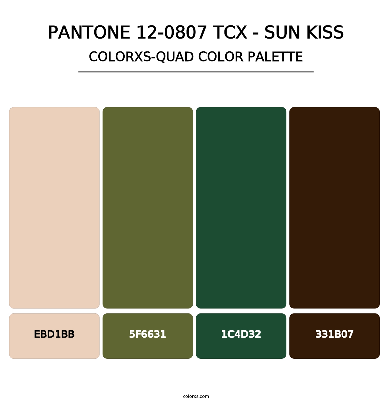 PANTONE 12-0807 TCX - Sun Kiss - Colorxs Quad Palette