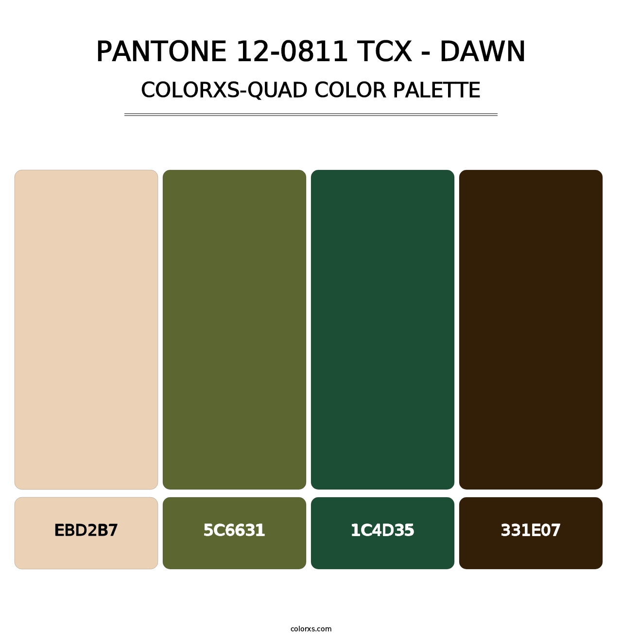 PANTONE 12-0811 TCX - Dawn - Colorxs Quad Palette