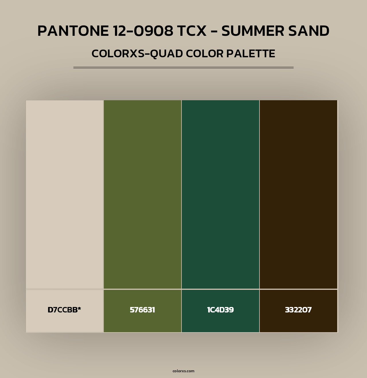 PANTONE 12-0908 TCX - Summer Sand - Colorxs Quad Palette