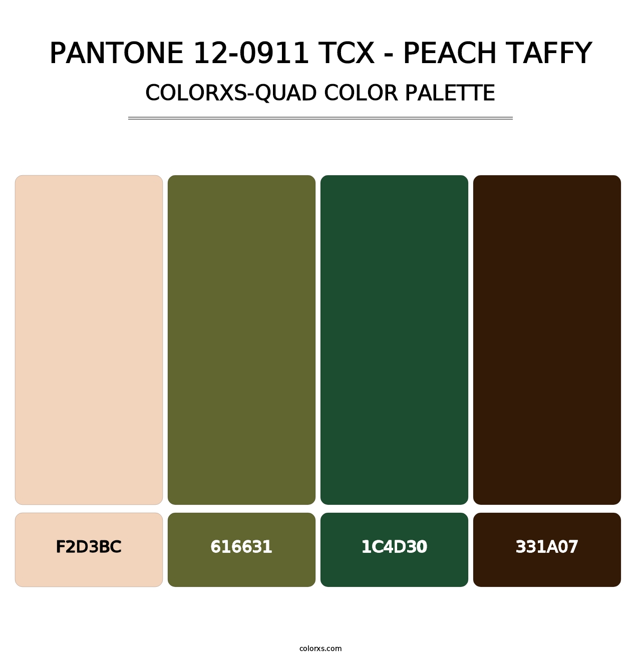 PANTONE 12-0911 TCX - Peach Taffy - Colorxs Quad Palette