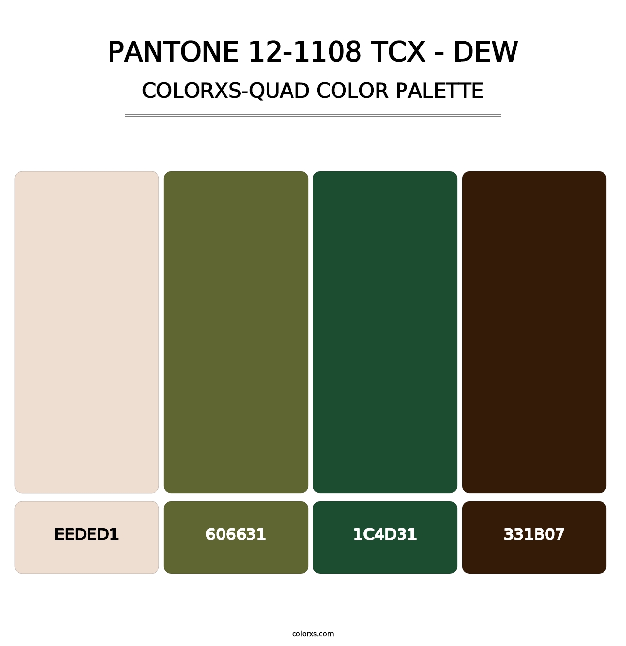 PANTONE 12-1108 TCX - Dew - Colorxs Quad Palette