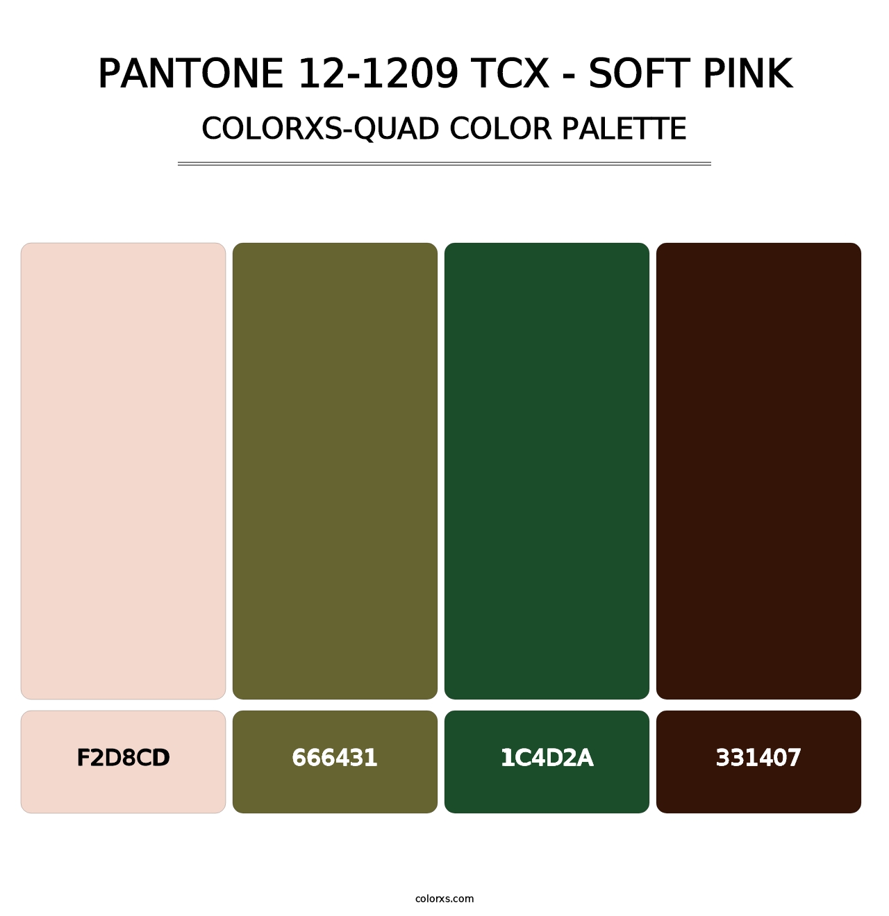 PANTONE 12-1209 TCX - Soft Pink - Colorxs Quad Palette