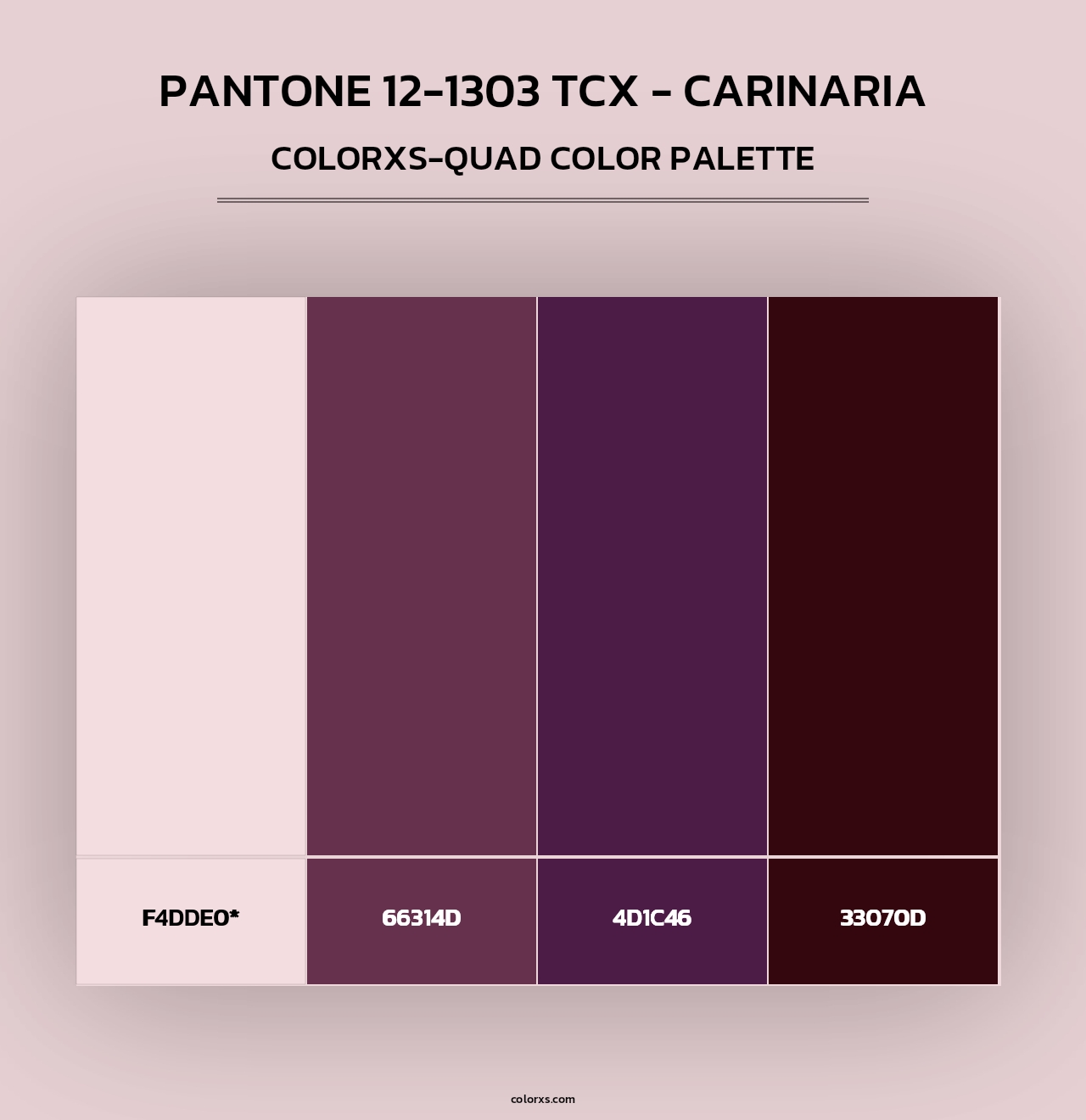 PANTONE 12-1303 TCX - Carinaria - Colorxs Quad Palette