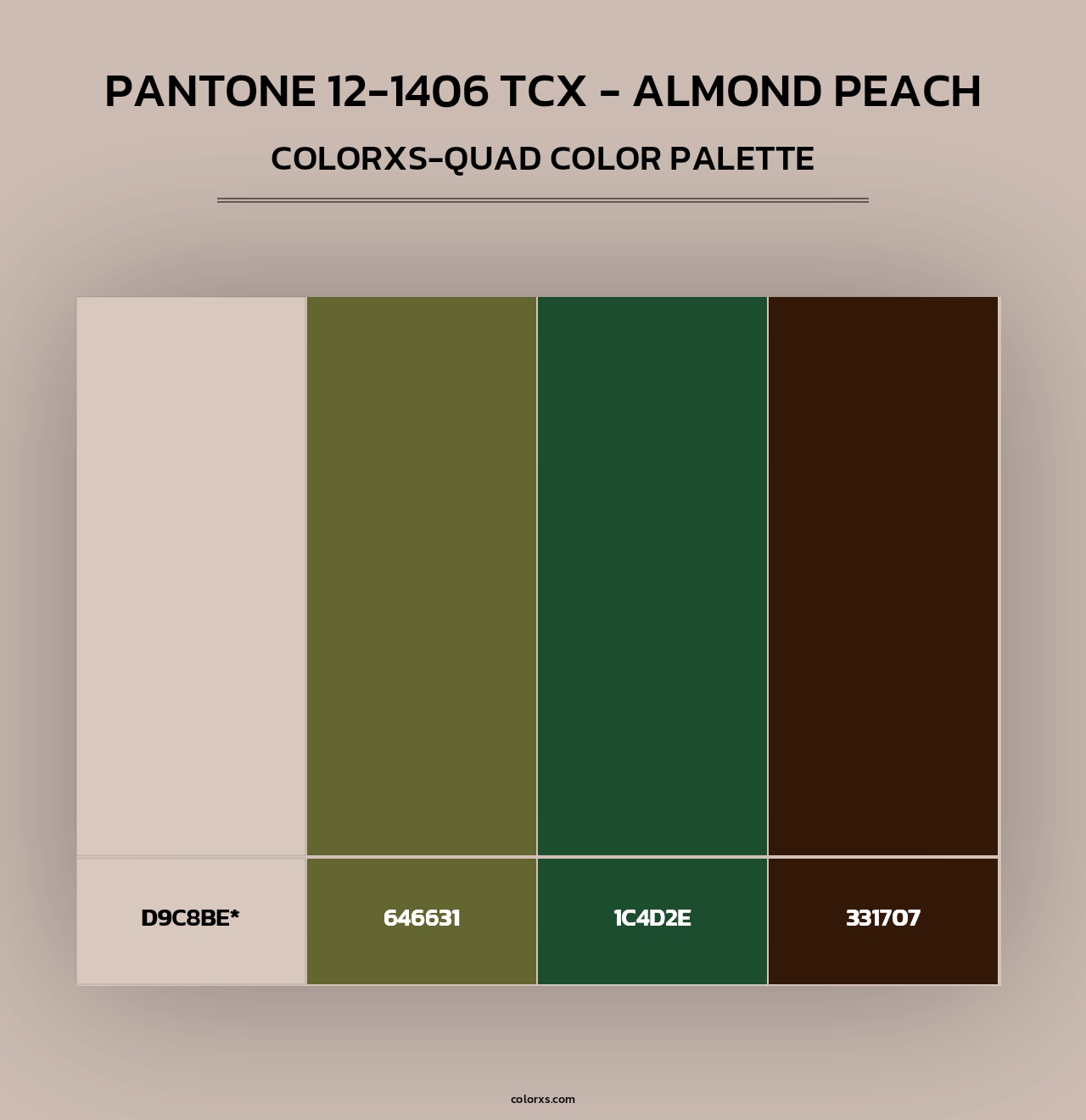 PANTONE 12-1406 TCX - Almond Peach - Colorxs Quad Palette