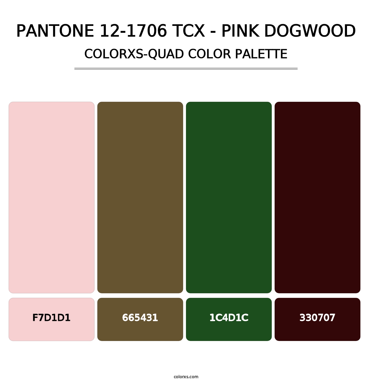PANTONE 12-1706 TCX - Pink Dogwood - Colorxs Quad Palette