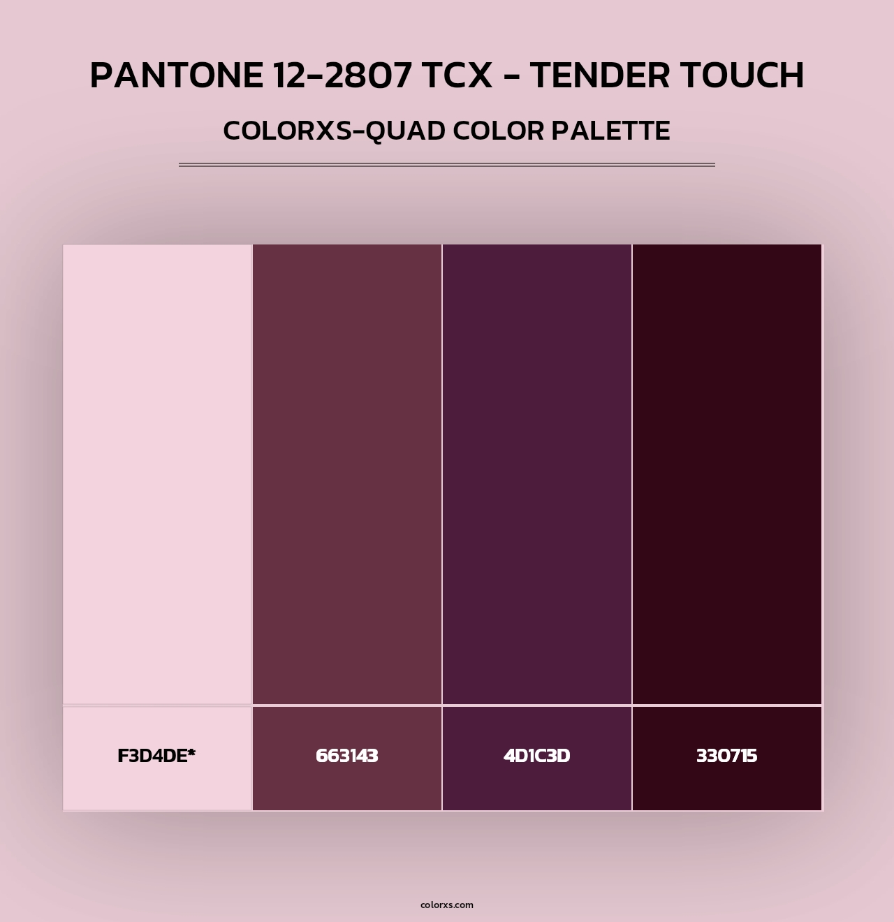 PANTONE 12-2807 TCX - Tender Touch - Colorxs Quad Palette
