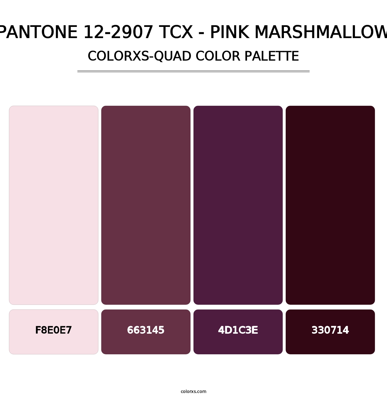 PANTONE 12-2907 TCX - Pink Marshmallow - Colorxs Quad Palette