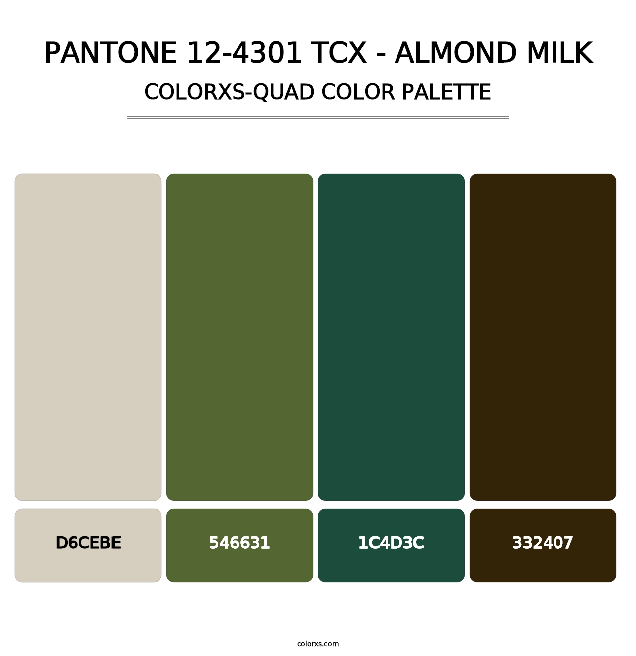 PANTONE 12-4301 TCX - Almond Milk - Colorxs Quad Palette