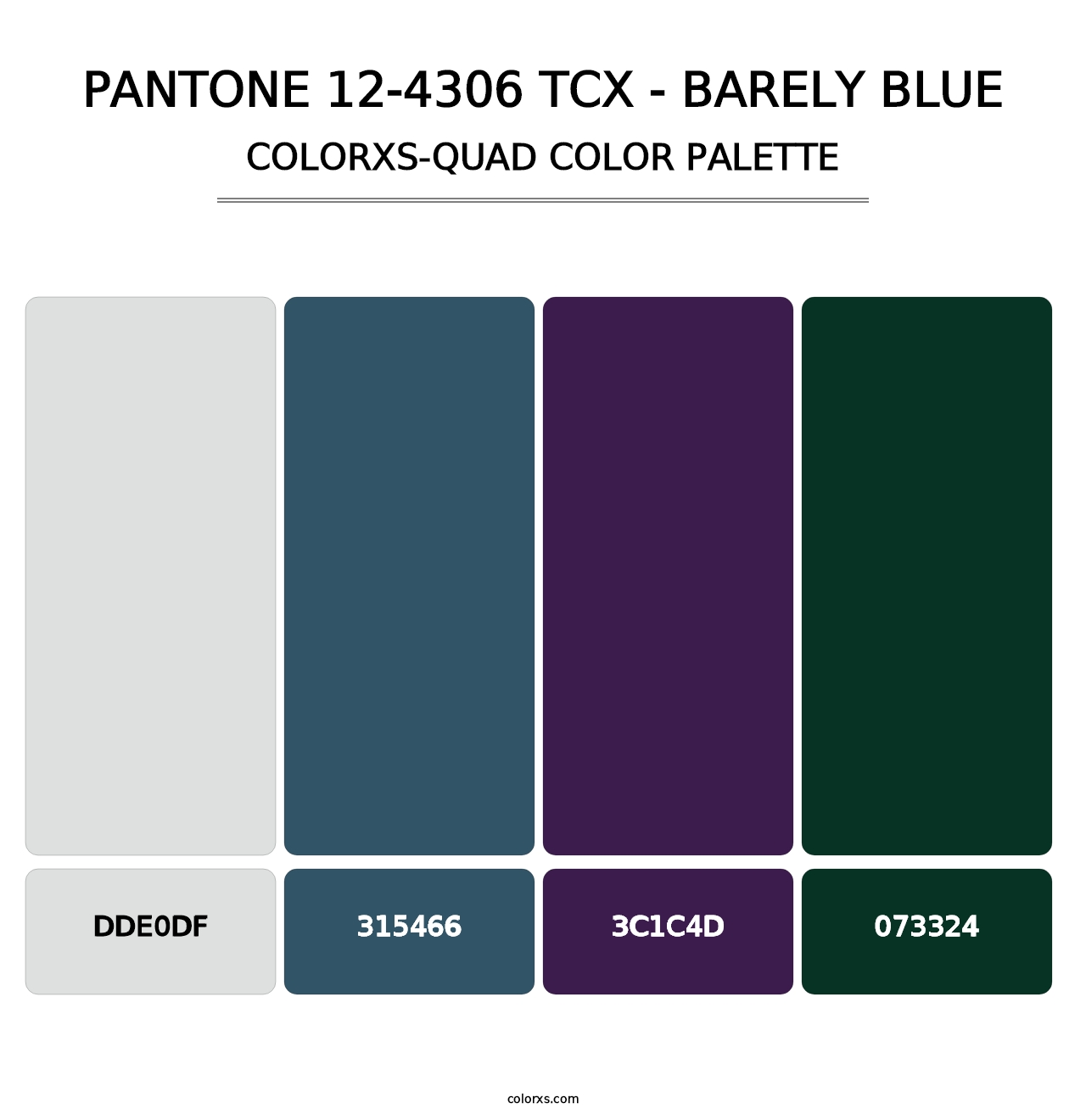 PANTONE 12-4306 TCX - Barely Blue - Colorxs Quad Palette