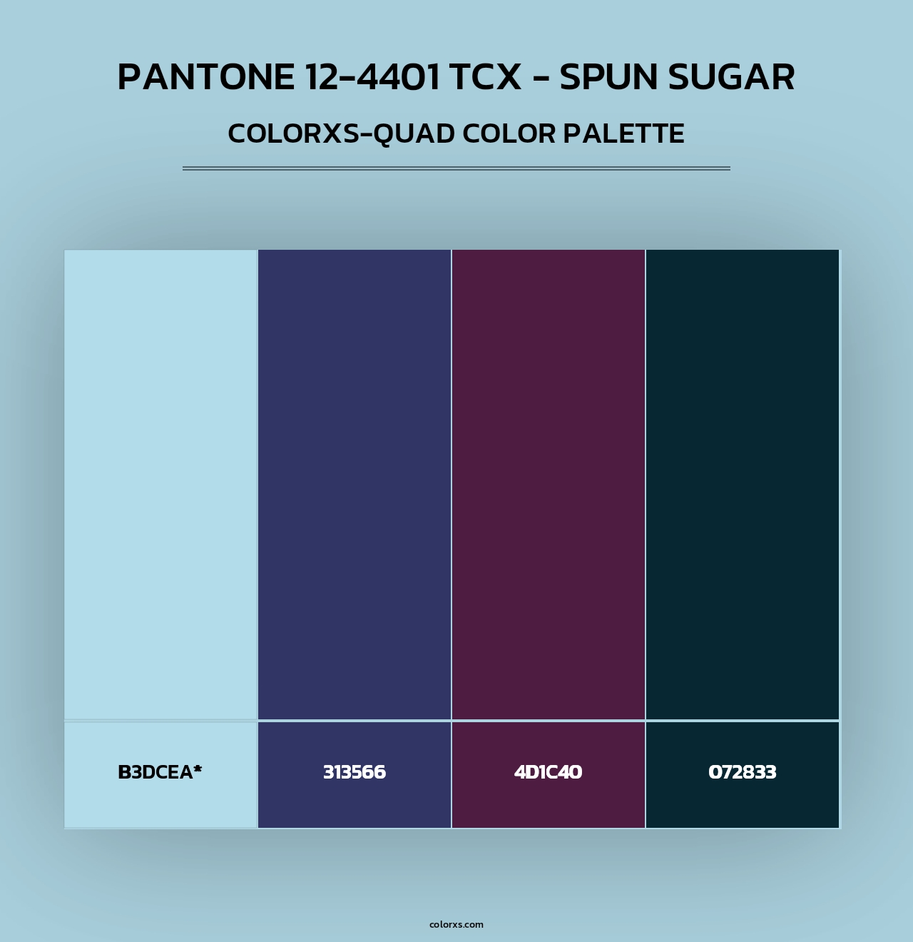 PANTONE 12-4401 TCX - Spun Sugar - Colorxs Quad Palette