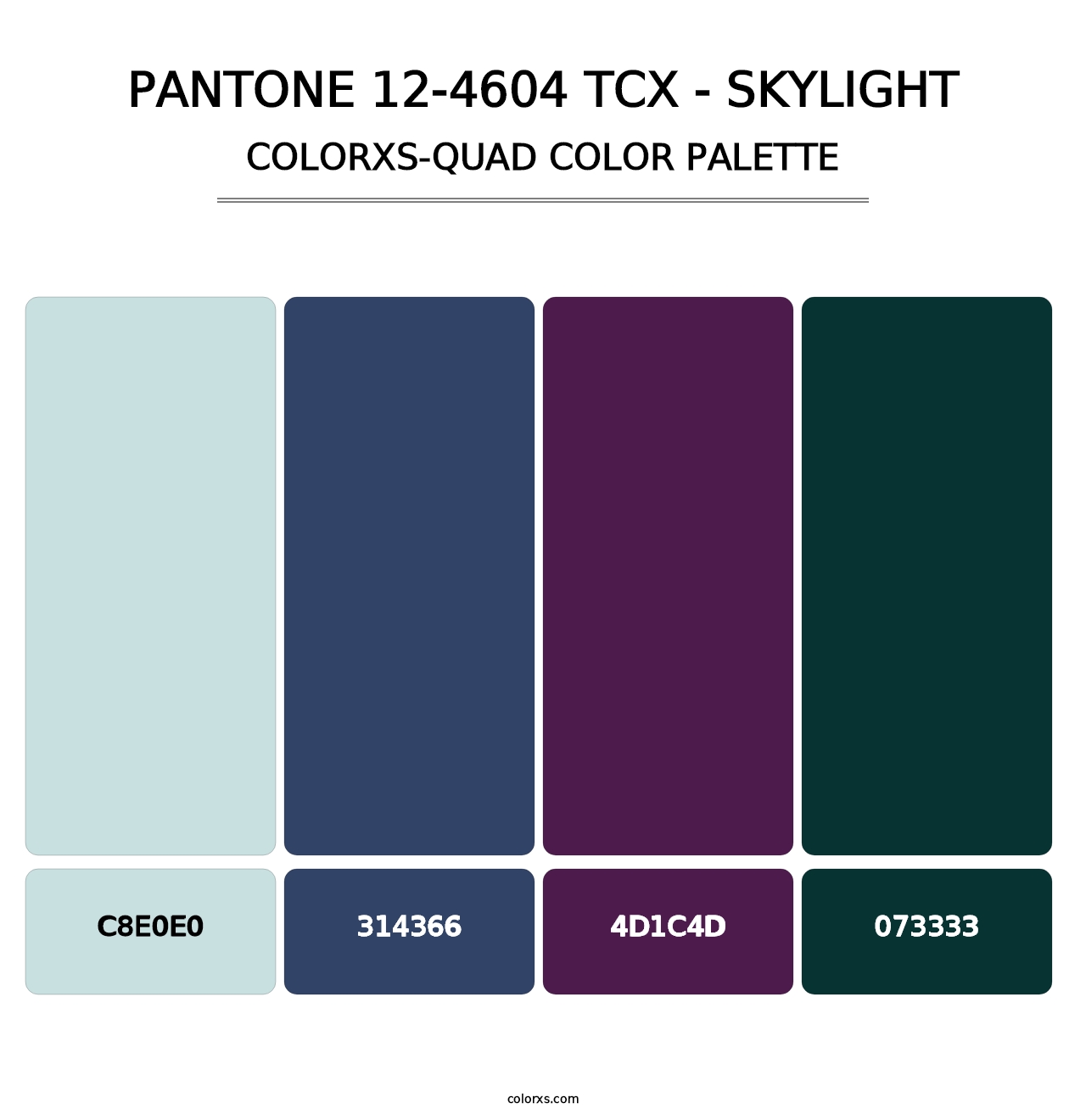 PANTONE 12-4604 TCX - Skylight - Colorxs Quad Palette