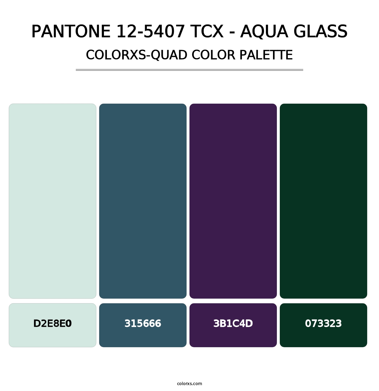 PANTONE 12-5407 TCX - Aqua Glass - Colorxs Quad Palette