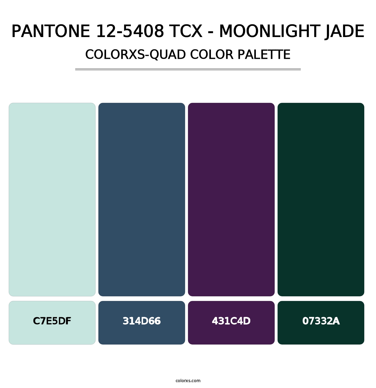 PANTONE 12-5408 TCX - Moonlight Jade - Colorxs Quad Palette
