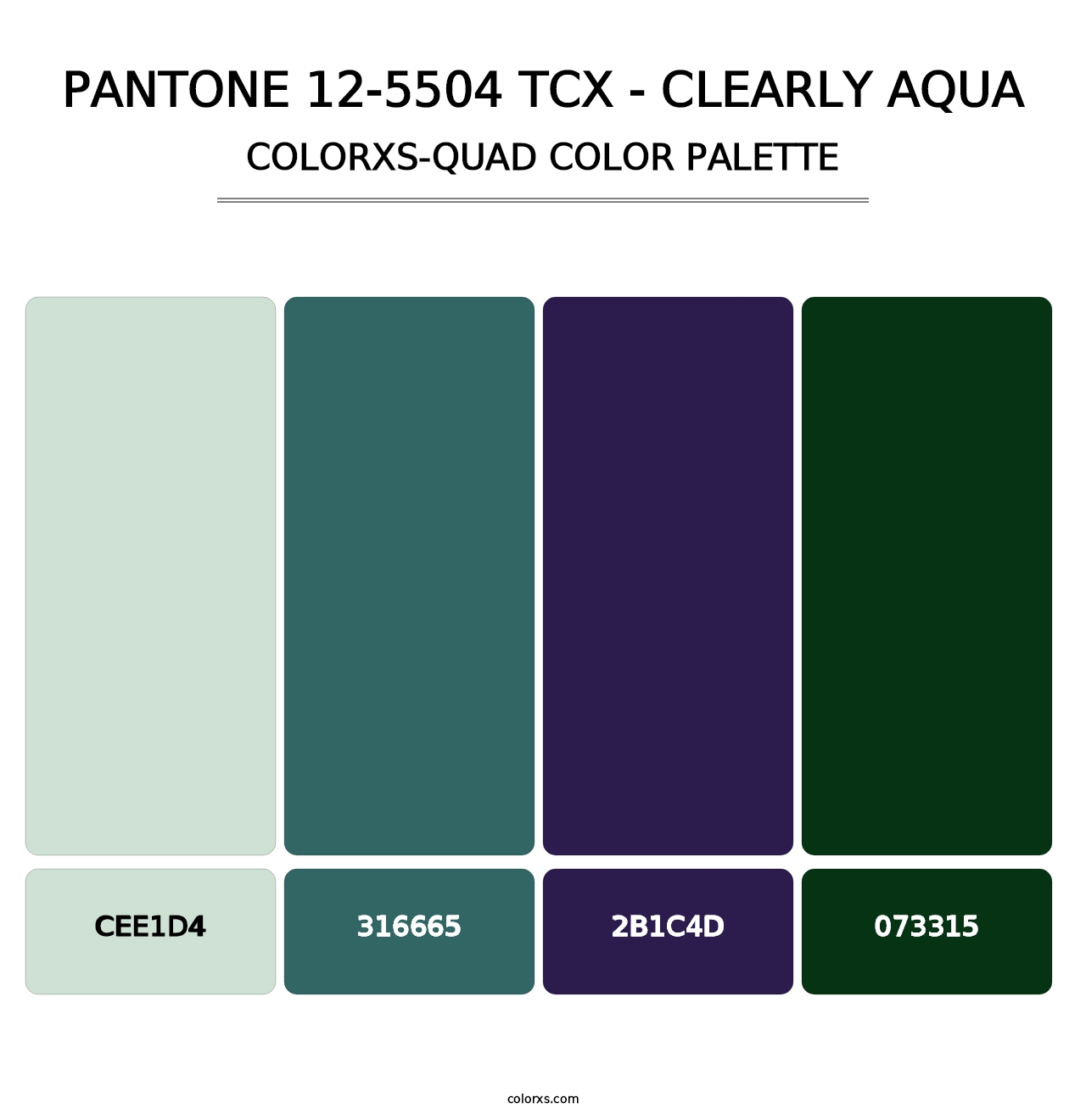 PANTONE 12-5504 TCX - Clearly Aqua - Colorxs Quad Palette