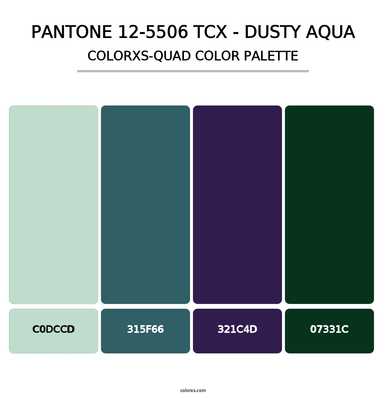 PANTONE 12-5506 TCX - Dusty Aqua - Colorxs Quad Palette