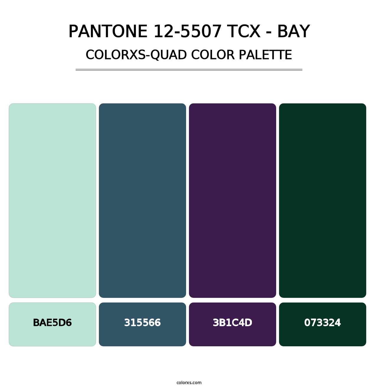 PANTONE 12-5507 TCX - Bay - Colorxs Quad Palette
