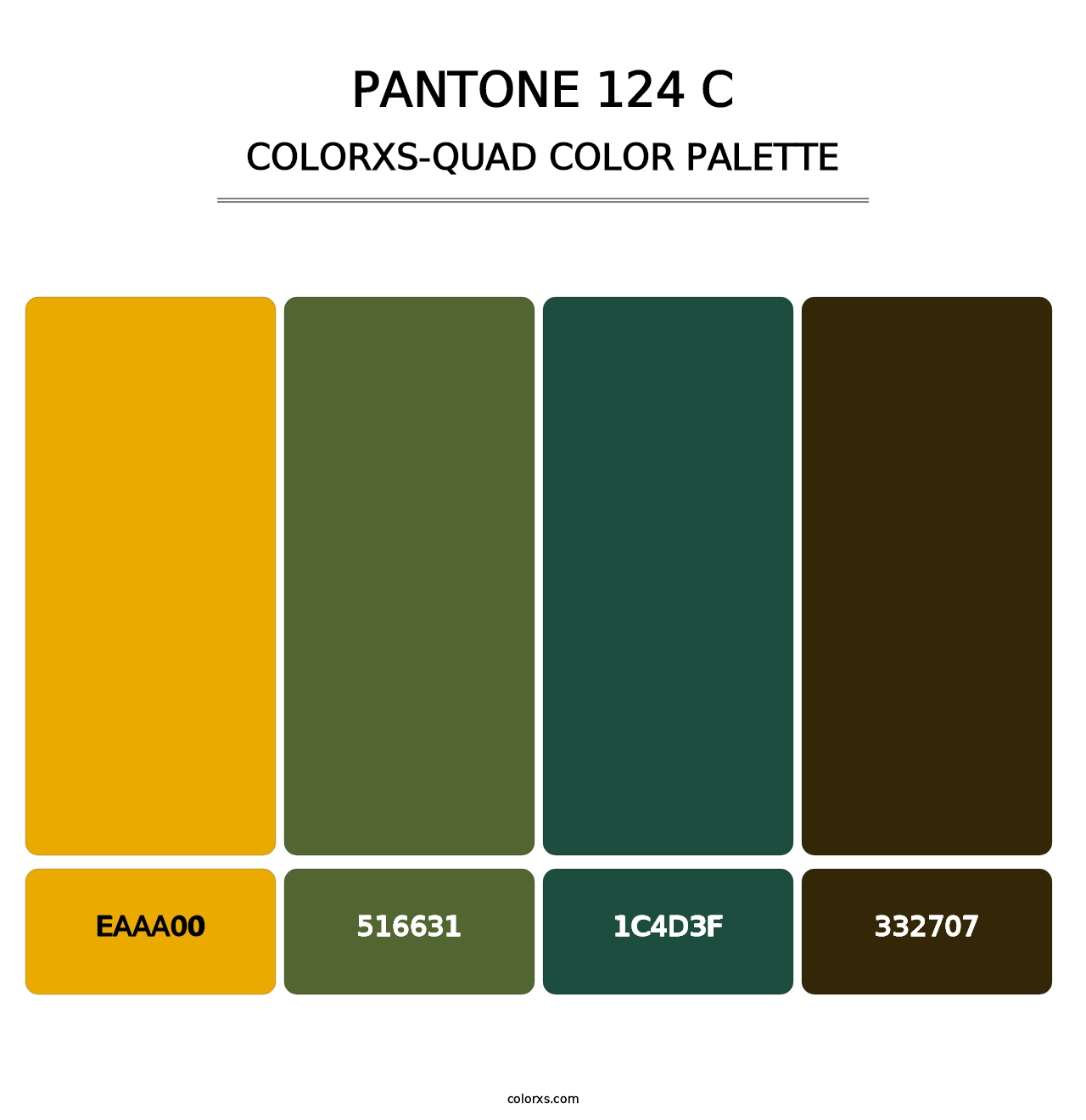PANTONE 124 C - Colorxs Quad Palette