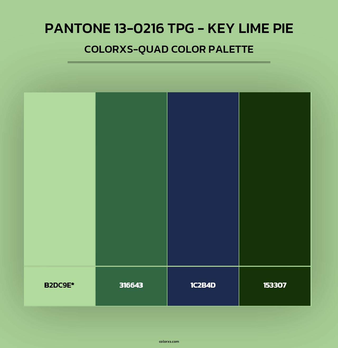 Pantone 13-0216 TPG - Key Lime Pie - Colorxs Quad Palette
