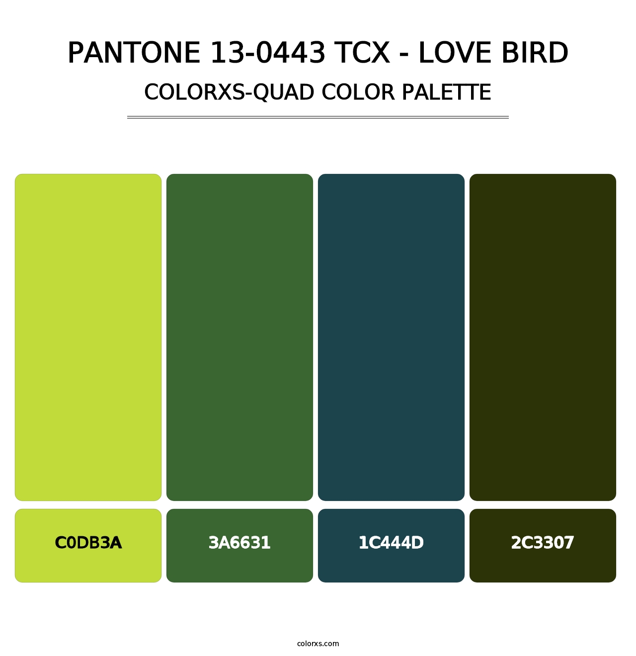 PANTONE 13-0443 TCX - Love Bird - Colorxs Quad Palette