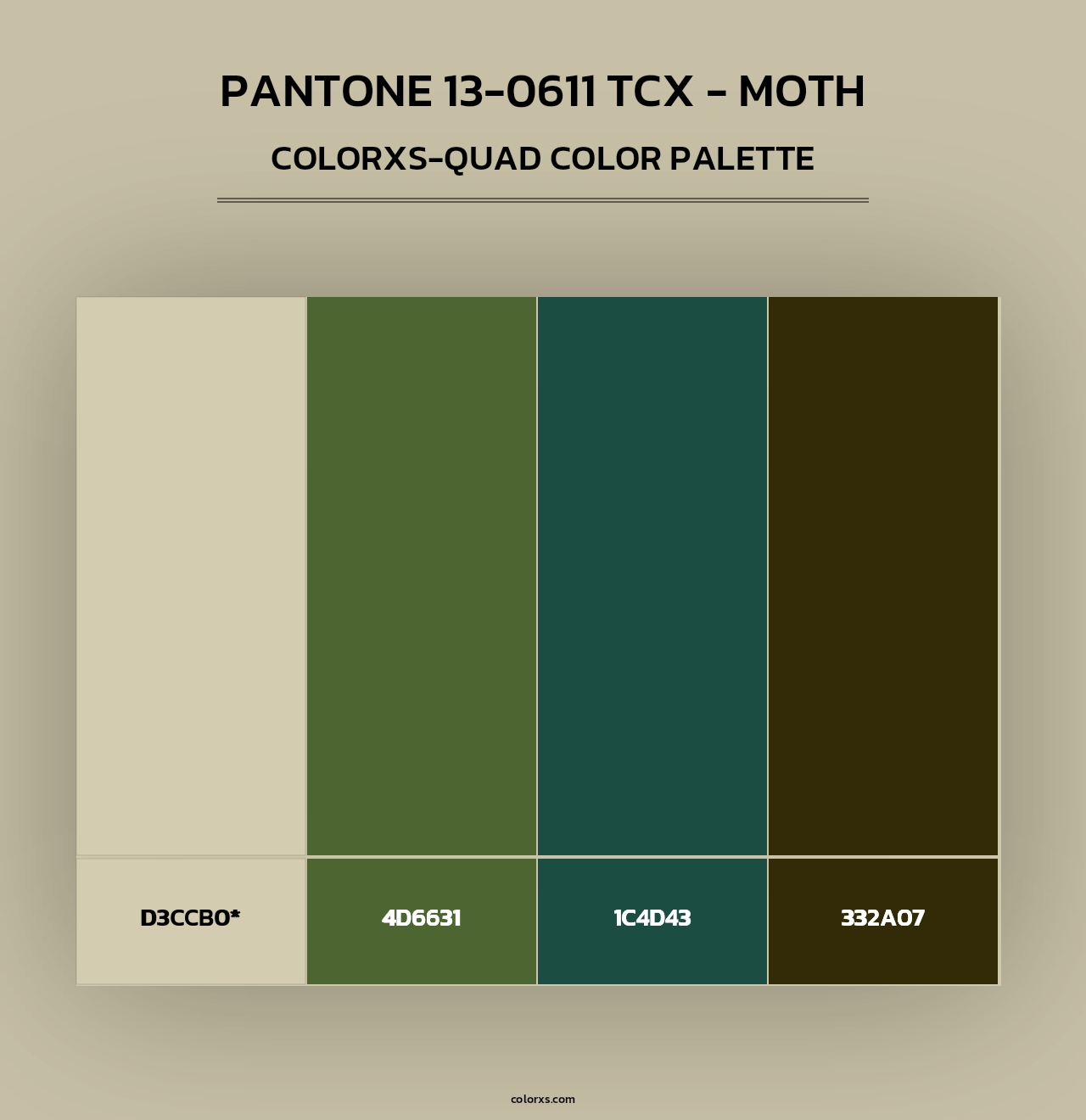 PANTONE 13-0611 TCX - Moth - Colorxs Quad Palette
