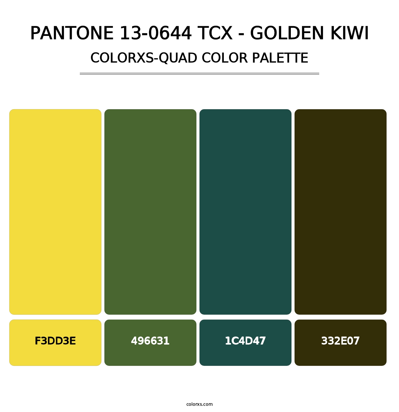 PANTONE 13-0644 TCX - Golden Kiwi - Colorxs Quad Palette