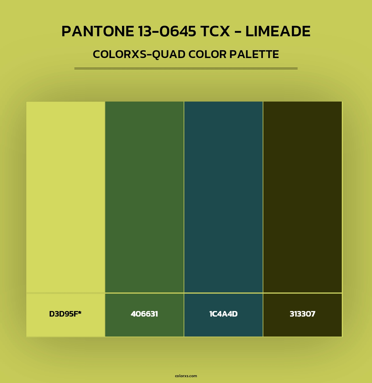 PANTONE 13-0645 TCX - Limeade - Colorxs Quad Palette
